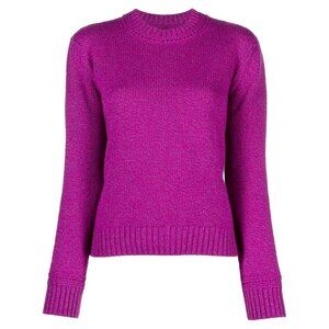 A.P.C. Womens Medium Fuschia Pink Crew Neck Long Sleeve Jumper Wool Knit Sweater